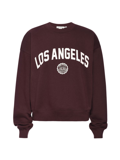 Shop Good American Women's Los Angeles Cotton-blend Crewneck Sweatshirt In Malbec