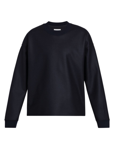 Shop Jil Sander Men's Wool Crewneck Sweater In Midnight