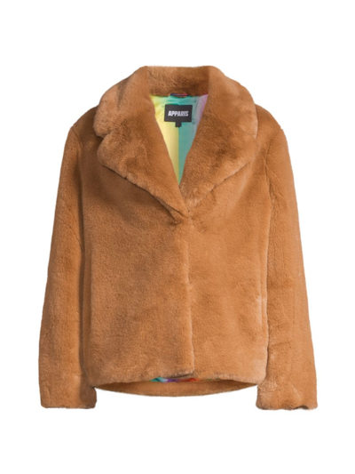 Shop Apparis Women's Milly Faux Fur Coat In Biscuit