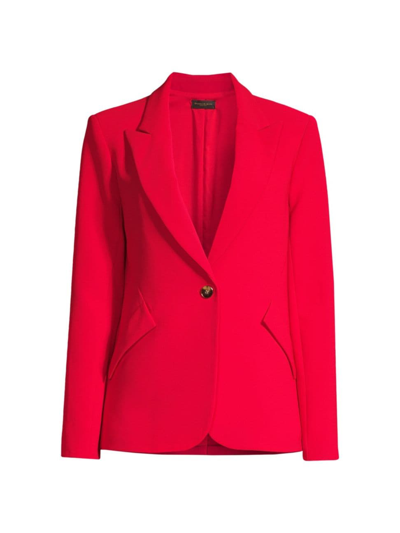 Shop Donna Karan Women's Main Event Satin-back Blazer In Red