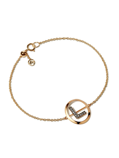 Shop Annoushka Women's Initial 18k Yellow Gold & 0.07 Tcw Diamond Pendant Bracelet In Initial L