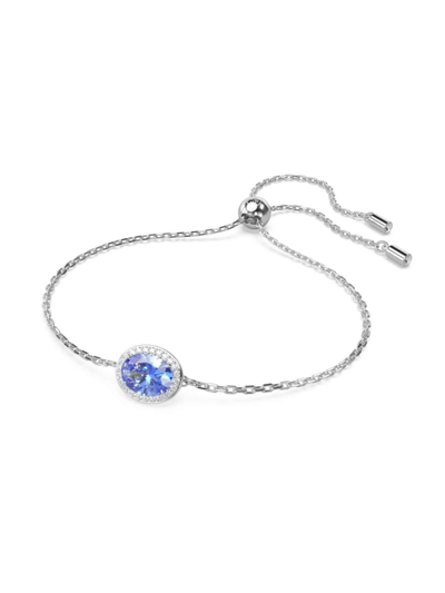 Shop Swarovski Women's Constella Rhodium-plated & Crystal Bracelet In Blue