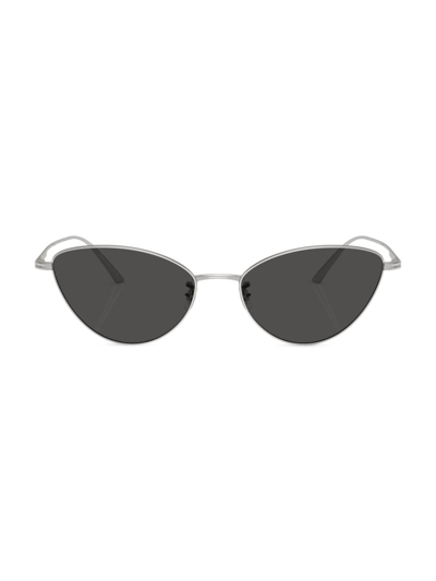 Shop Khaite X Oliver Peoples Women's  1998c 56mm Cat-eye Sunglasses In Matte Black