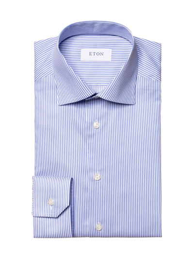 Shop Eton Men's Slim Fit Bengal Stripe Shirt In Blue
