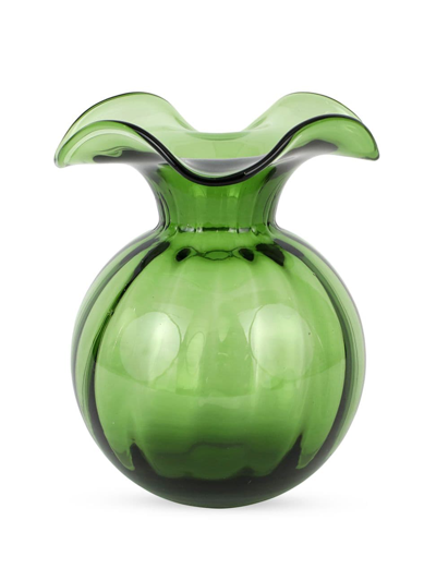 Shop Vietri Hibiscus Glass Fluted Vase In Green