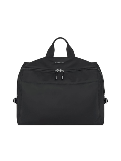 Shop Givenchy Men's Medium Pandora Bag In Nylon In Black