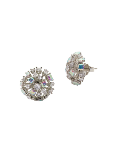 Shop Kate Spade Women's Silvertone & Cubic Zirconia Cluster Stud Earrings In Clear Silver