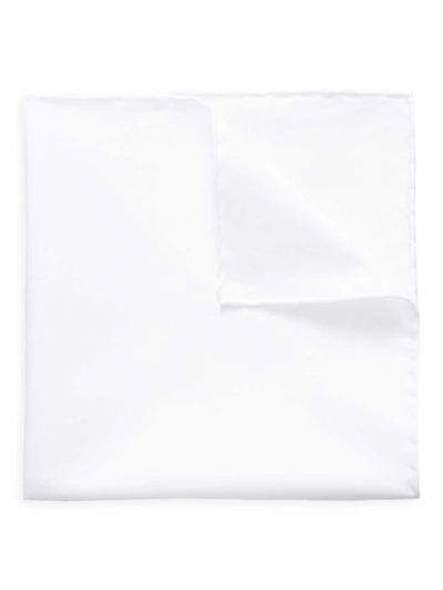 Shop Eton Men's Twill Pocket Square In White