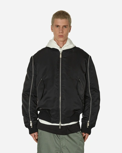 Shop Off-white Arrow Embroidered Zip Bomber Jacket In Black