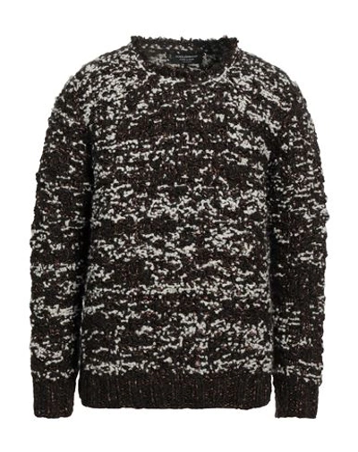 Shop Dolce & Gabbana Man Sweater Dark Brown Size 36 Virgin Wool, Polyamide, Metallic Polyester, Acrylic,