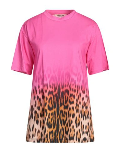 Shop Roberto Cavalli Woman T-shirt Fuchsia Size S Cotton In Pink