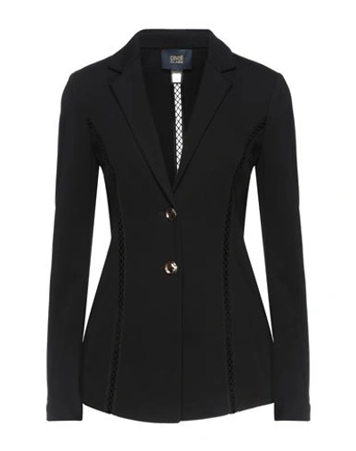 Shop Cavalli Class Woman Blazer Black Size 4 Viscose, Polyamide, Elastane