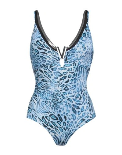 Shop Vacanze Italiane Woman One-piece Swimsuit Azure Size 12 Polyamide, Elastane In Blue