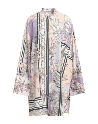 Shop Agnona Woman Shirt Lilac Size 10 Silk In Purple