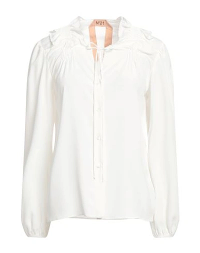 Shop N°21 Woman Shirt White Size 8 Acetate, Silk