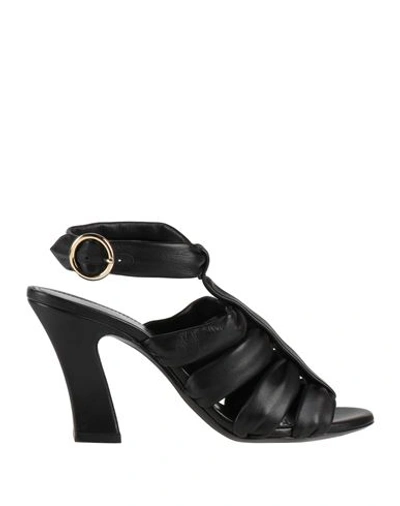 Khaite Perth Caged Calfskin Block-heel Sandals In Black