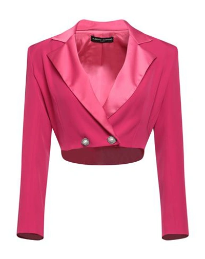 Alberto Audenino Woman Blazer Magenta Size Xs Polyester, Elastane In Magenta