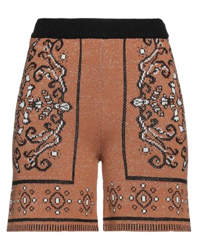 Simona Corsellini Woman Shorts & Bermuda Shorts Camel Size S Cotton, Acrylic In Beige
