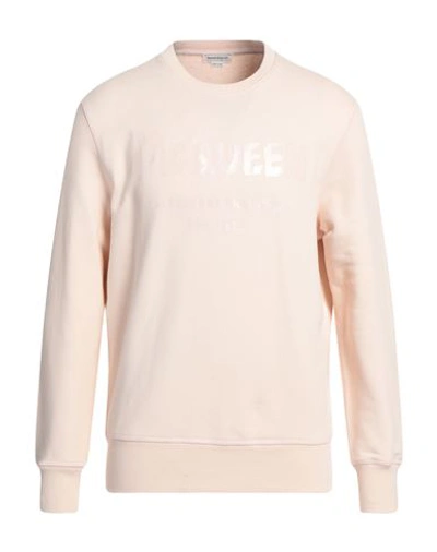 Shop Alexander Mcqueen Man Sweatshirt Blush Size L Cotton, Elastane In Pink
