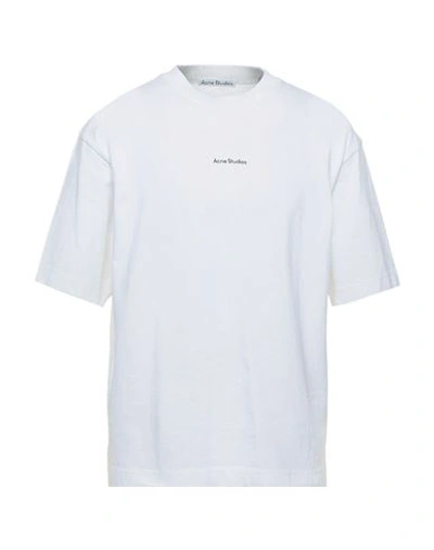 Shop Acne Studios Man T-shirt Ivory Size Xs Cotton In White