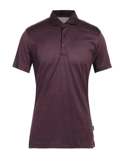 Shop Pal Zileri Man Polo Shirt Deep Purple Size L Cotton