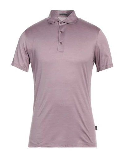 Shop Pal Zileri Man Polo Shirt Mauve Size L Cotton In Purple