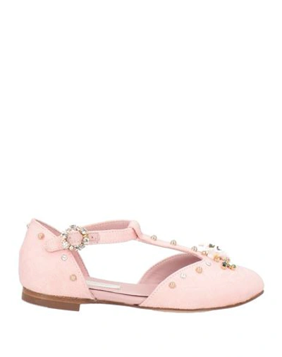 Shop Dolce & Gabbana Toddler Girl Ballet Flats Pink Size 9.5c Textile Fibers