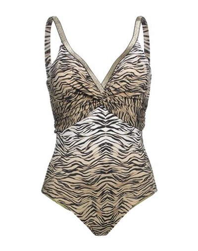 Shop Vacanze Italiane Woman One-piece Swimsuit Sand Size 12 Polyamide, Elastane In Beige