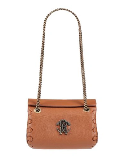 Shop Roberto Cavalli Woman Shoulder Bag Tan Size - Bovine Leather In Brown
