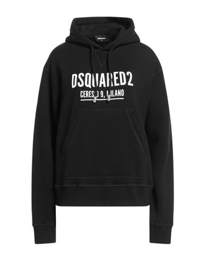 Shop Dsquared2 Woman Sweatshirt Black Size Xs Cotton, Elastane
