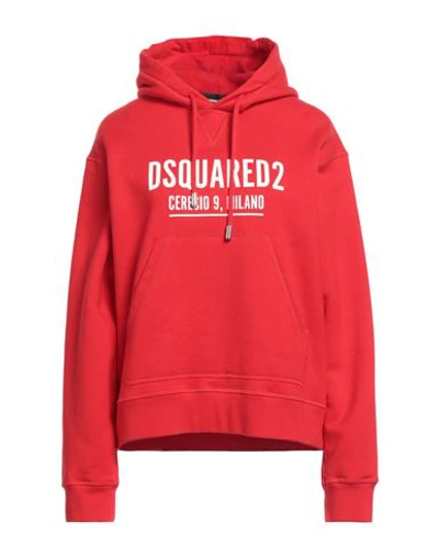 Shop Dsquared2 Woman Sweatshirt Red Size Xs Cotton, Elastane