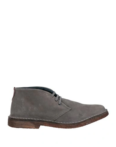 Shop Cafènoir Man Ankle Boots Lead Size 7 Soft Leather In Grey