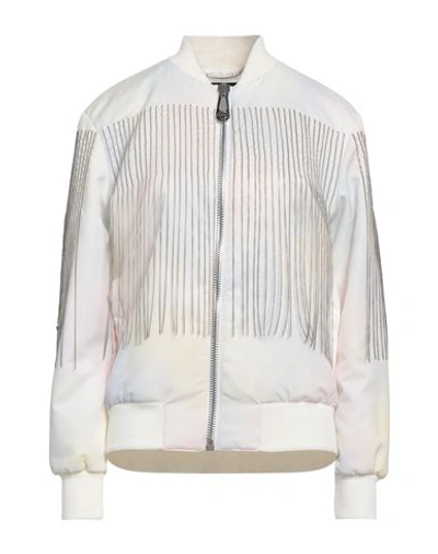 Shop Philipp Plein Woman Jacket Ivory Size S Polyamide In White