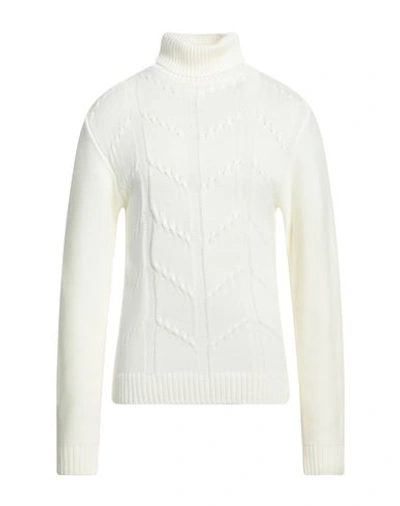 Shop Why Not Brand Man Turtleneck Cream Size M Acrylic, Wool In White