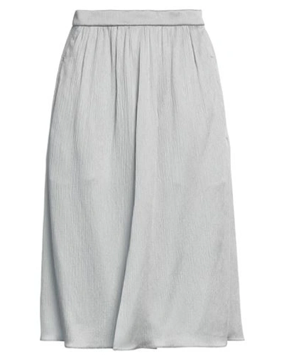 Shop Giorgio Armani Woman Midi Skirt Light Grey Size 10 Acetate, Viscose