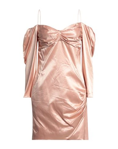 Shop Just Cavalli Woman Mini Dress Light Pink Size 4 Cotton, Viscose