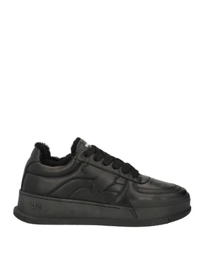 Shop Dsquared2 Woman Sneakers Black Size 9.5 Calfskin