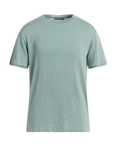 Shop Daniele Fiesoli Man T-shirt Sage Green Size L Linen, Elastane