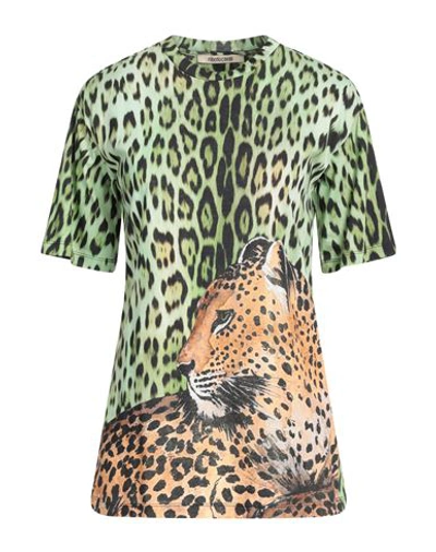 Shop Roberto Cavalli Woman T-shirt Light Green Size S Cotton