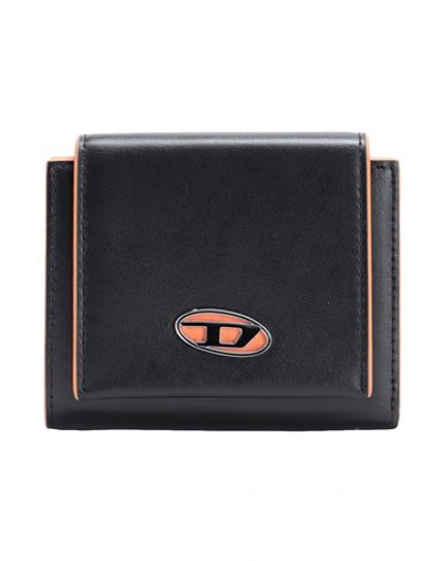 Shop Diesel Bi-fold Coin S 3d Woman Wallet Black Size - Bovine Leather, Zinc Alloy, Brass
