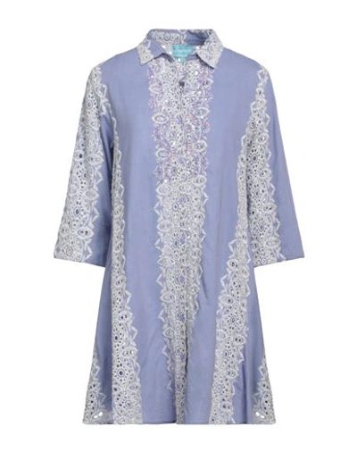 Shop Iconique Woman Short Dress Lilac Size M Cotton In Purple