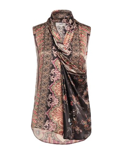 The Seafarer Woman Top Dark Brown Size 6 Silk In Brown