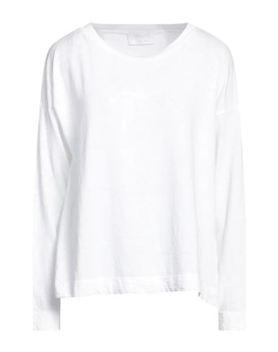 Shop Daniele Fiesoli Woman T-shirt White Size 3 Linen, Elastane
