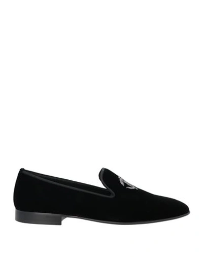 Shop Roberto Cavalli Man Loafers Black Size 9 Textile Fibers