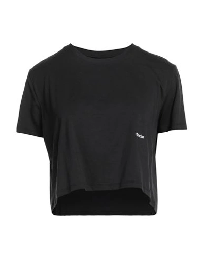 Shop Circle Woman T-shirt Black Size S Tencel Lyocell, Elastane, Lycra