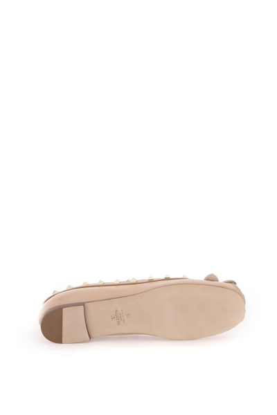 Shop Valentino Patent Leather Rockstud Ballet Flats In Pink