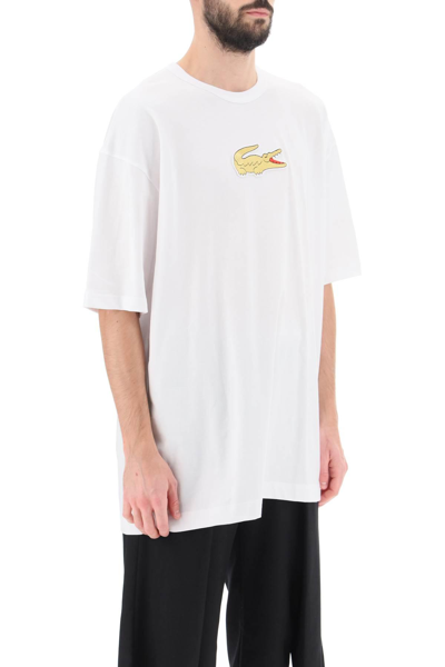 Shop Comme Des Garçons Shirt Lacoste Golden Crocodile T-shirt In White