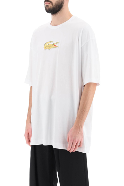 Shop Comme Des Garçons Shirt Lacoste Golden Crocodile T-shirt In White