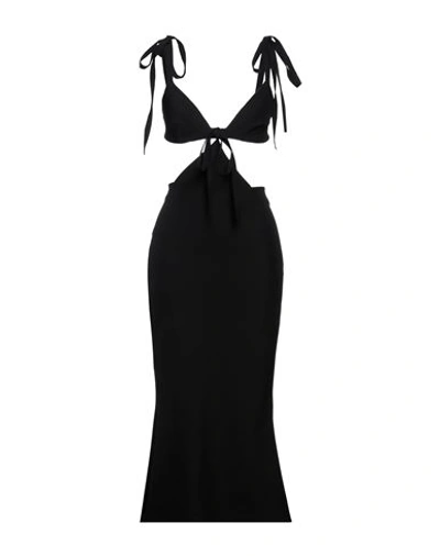 Shop Christopher Kane Woman Maxi Dress Black Size 8 Polyamide, Elastane