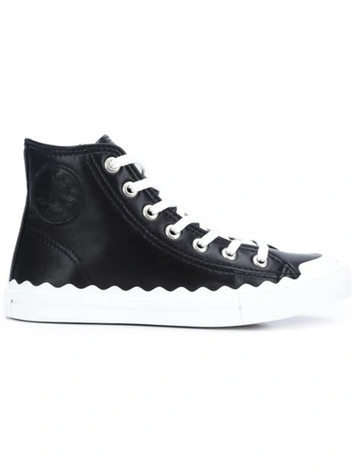 Chloé Black Kyle Leather Hi Top Sneakers